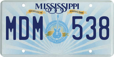 MS license plate MDM538
