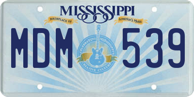 MS license plate MDM539
