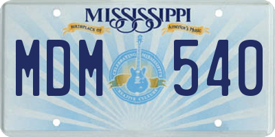 MS license plate MDM540