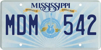 MS license plate MDM542