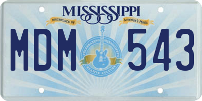 MS license plate MDM543