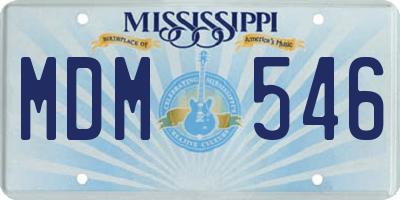 MS license plate MDM546