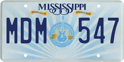 MS license plate MDM547