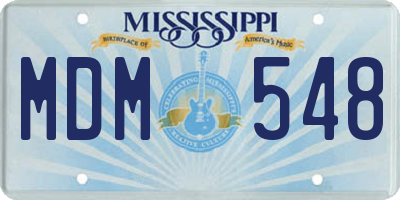 MS license plate MDM548
