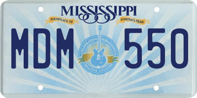 MS license plate MDM550