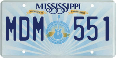MS license plate MDM551