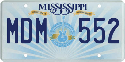 MS license plate MDM552