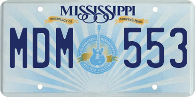 MS license plate MDM553