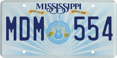 MS license plate MDM554