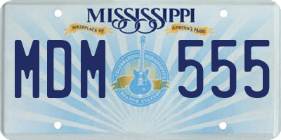 MS license plate MDM555