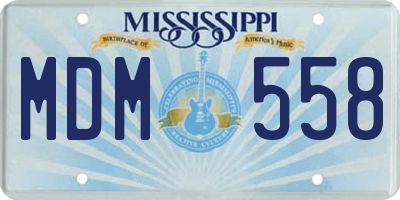 MS license plate MDM558