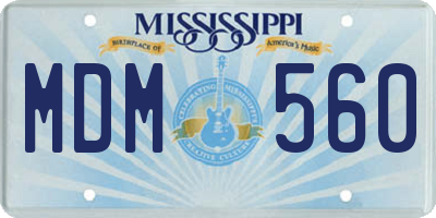 MS license plate MDM560