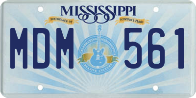 MS license plate MDM561