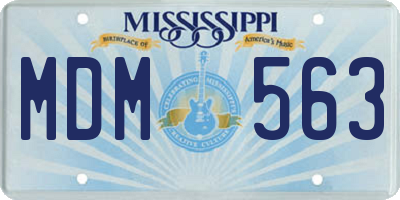 MS license plate MDM563