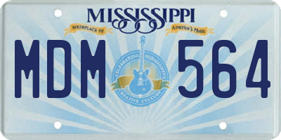 MS license plate MDM564
