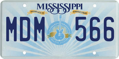 MS license plate MDM566