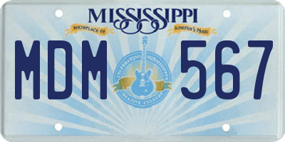 MS license plate MDM567