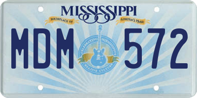 MS license plate MDM572
