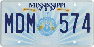 MS license plate MDM574