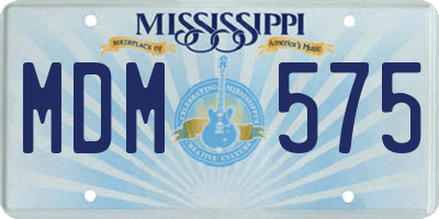 MS license plate MDM575