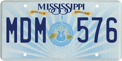 MS license plate MDM576