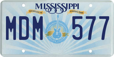 MS license plate MDM577