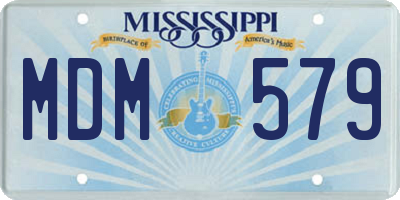 MS license plate MDM579