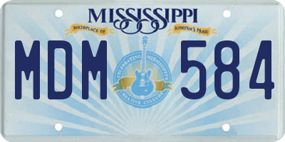 MS license plate MDM584