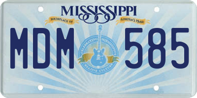 MS license plate MDM585