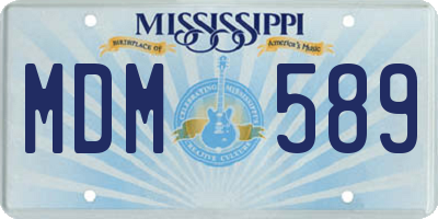 MS license plate MDM589