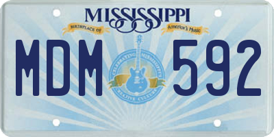 MS license plate MDM592