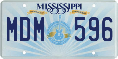 MS license plate MDM596