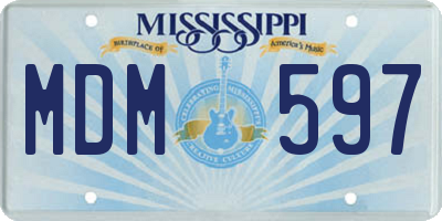MS license plate MDM597