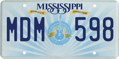 MS license plate MDM598