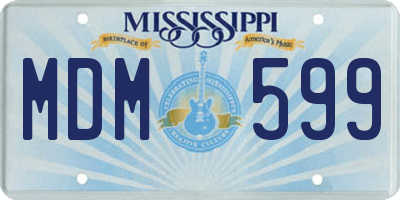 MS license plate MDM599