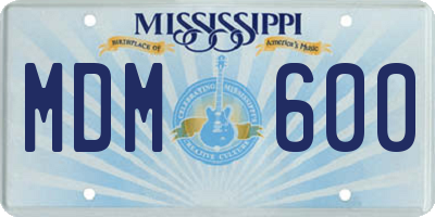 MS license plate MDM600