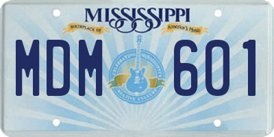 MS license plate MDM601