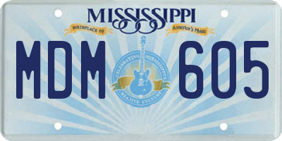 MS license plate MDM605