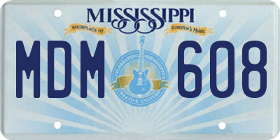 MS license plate MDM608