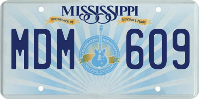 MS license plate MDM609