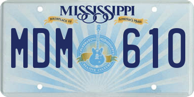 MS license plate MDM610
