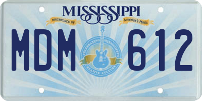 MS license plate MDM612