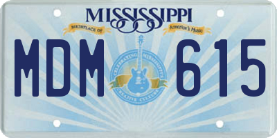 MS license plate MDM615