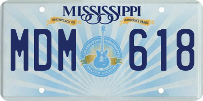 MS license plate MDM618