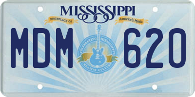 MS license plate MDM620