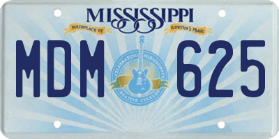 MS license plate MDM625