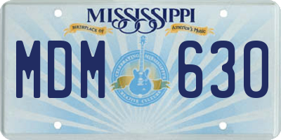 MS license plate MDM630