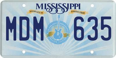 MS license plate MDM635