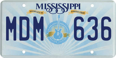 MS license plate MDM636