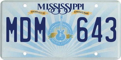 MS license plate MDM643